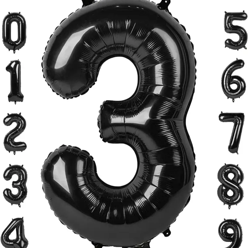 Globo foil número 3 negro