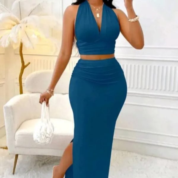 Conjunto de saya azul