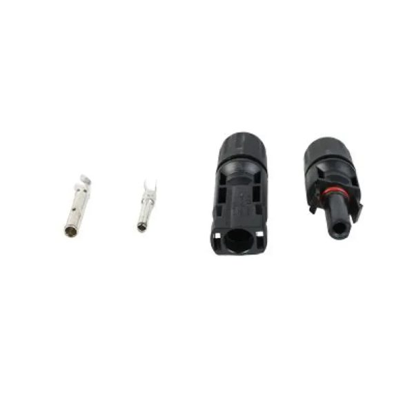 Conectores enchufe: Tipo MC4 para cable 4mm2 Macho (+) y Hembra (-)，IP68