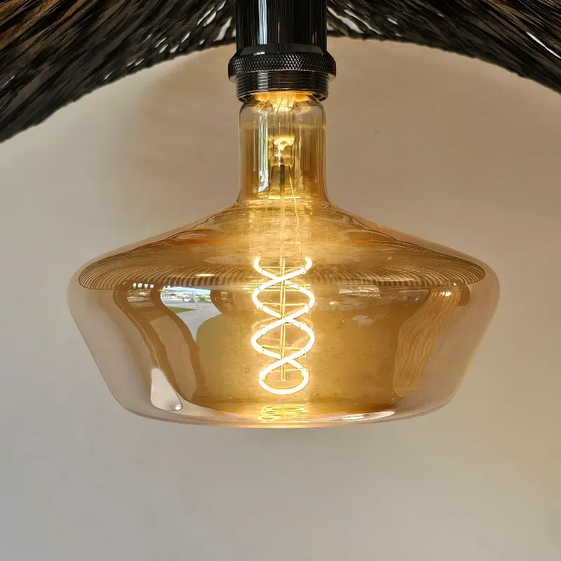 Bombillo decorativo plano dorado