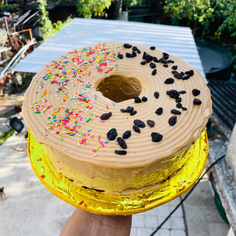 Roscón con cobertura de dulce de leche