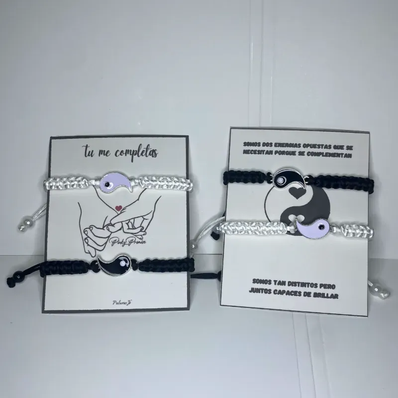 Pareja Pulseras  ying yang 2 tejidas