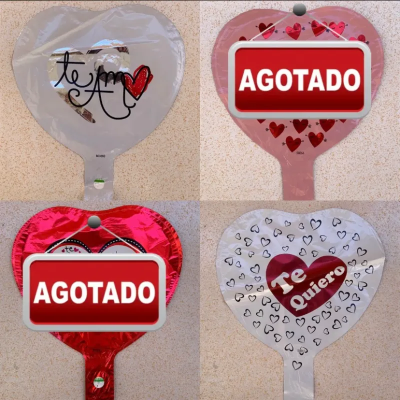 Globo de corazón con temática del 14 de febrero