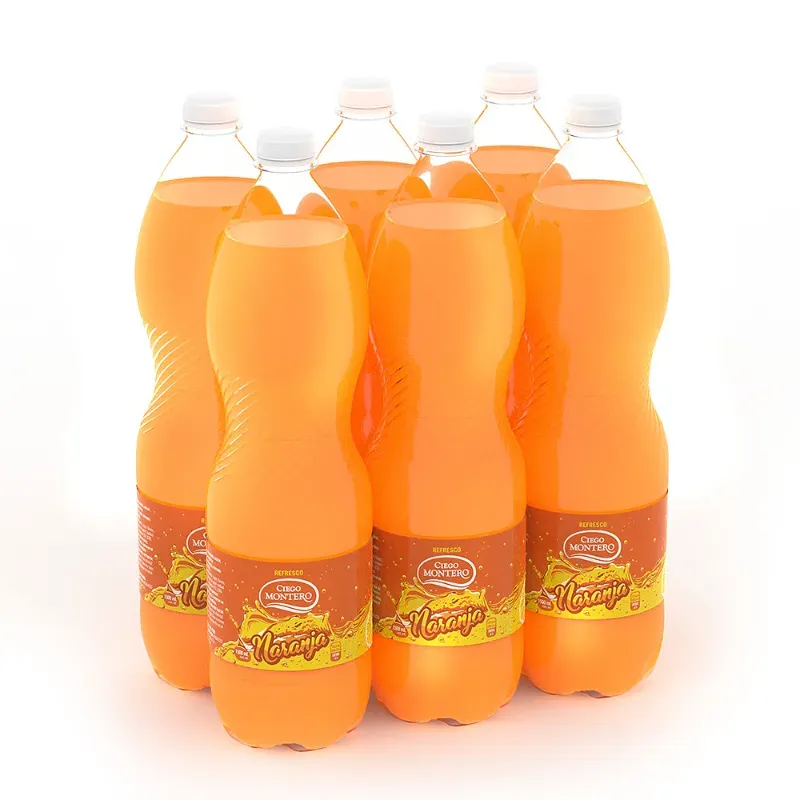 6 POMOS DE REFRESCO GRANDE DE NARANJA