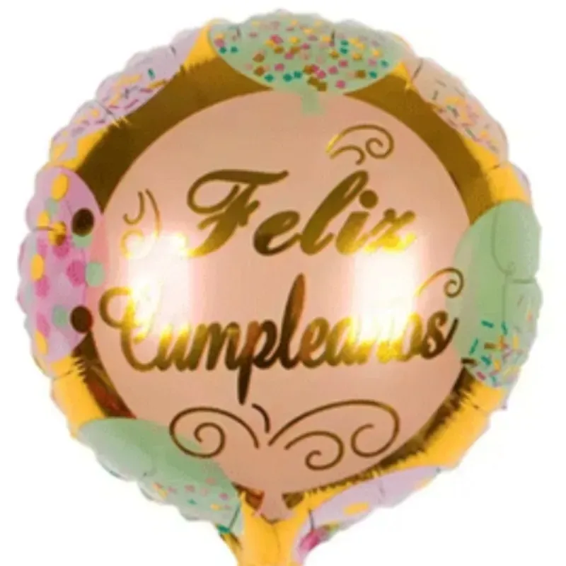Globo Feliz cumpleaños 10" fondo dorado