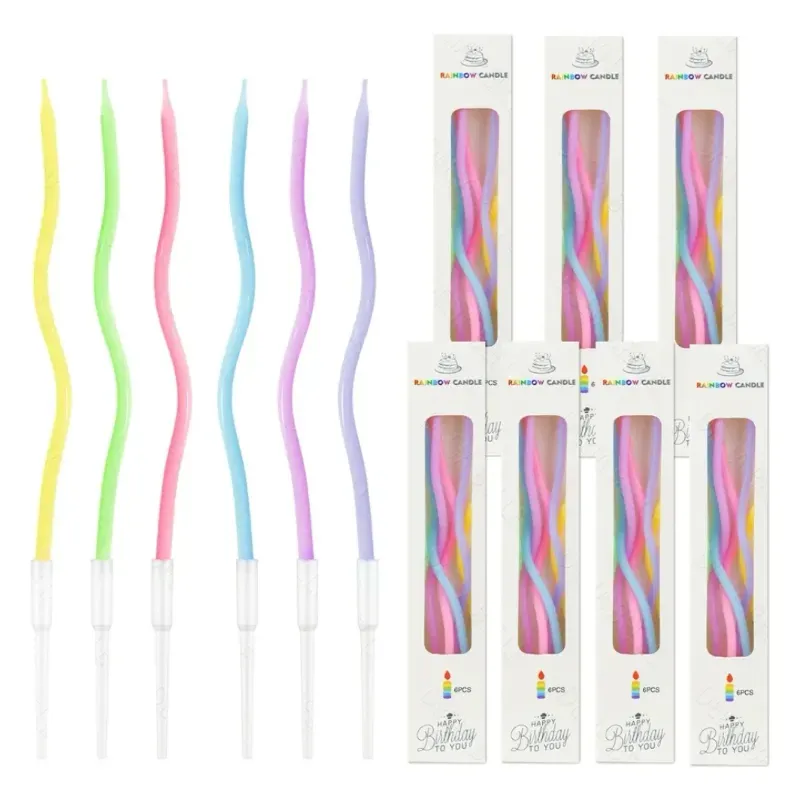 Vela Curva Colores Pasteles