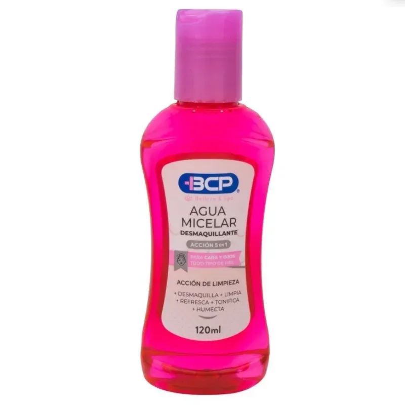 Agua micelar BCP desmaquillante acción 5 en 1