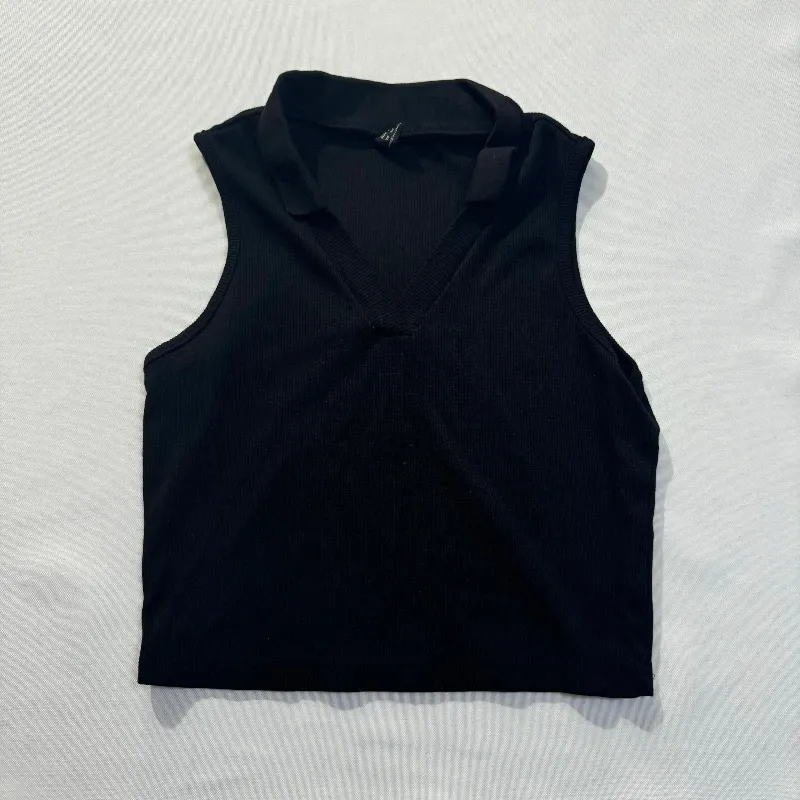 Top Corto Negro con Cuello