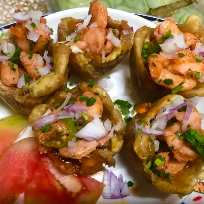 Tachinos rellenos -camarón