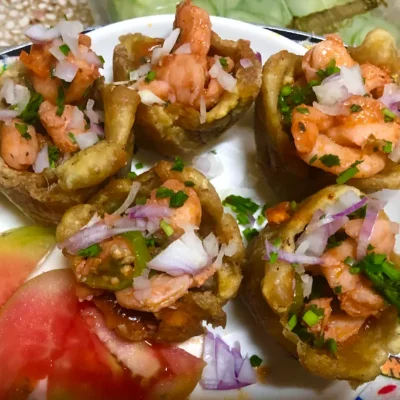 Tachinos rellenos -camarón