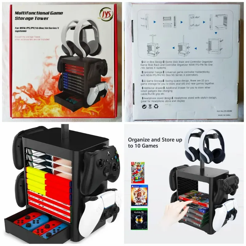 ️ Torre de Almacenamiento Multifuncional para Consolas y Accesorios ️