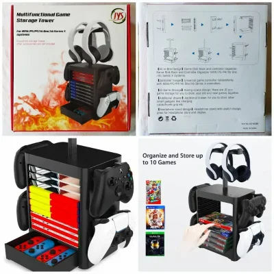️ Torre de Almacenamiento Multifuncional para Consolas y Accesorios ️