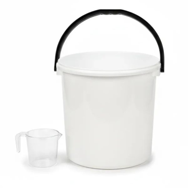 Cubo de asa plástica blanco 10 L