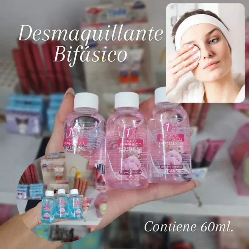 Desmaquillante Bifasico para ojos y rostro.