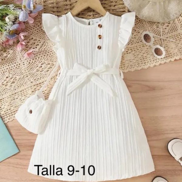 Vestido blanco con carterita