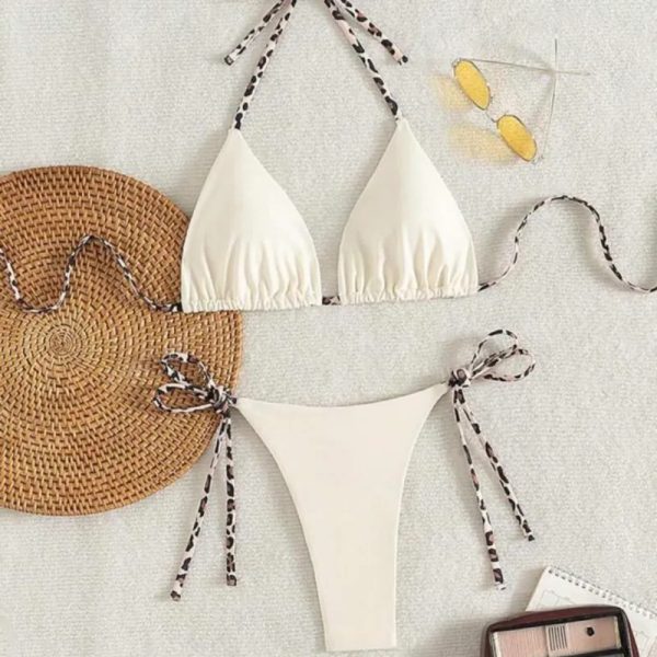 Bikini con tiras de Animal Print