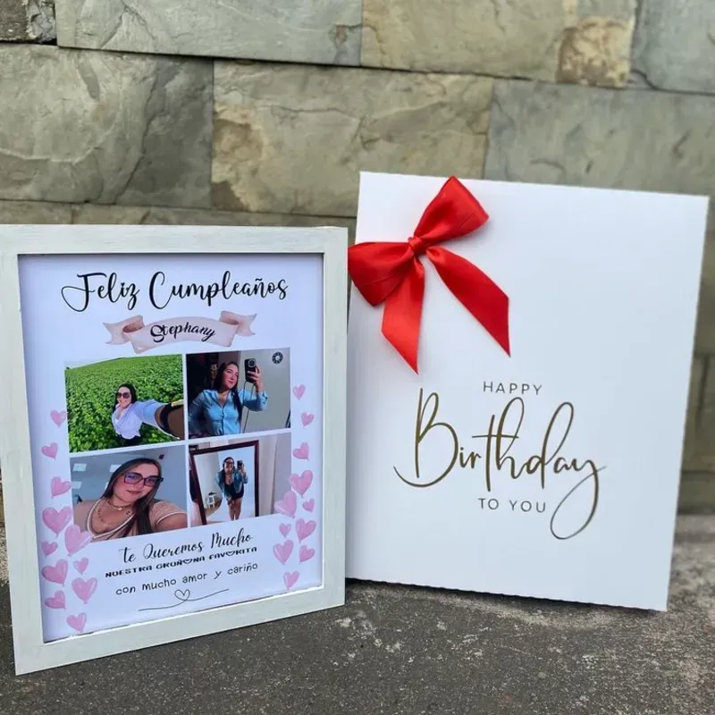 Caja cuadro con papel fotográfico