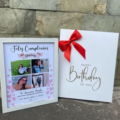 Caja cuadro con papel fotográfico