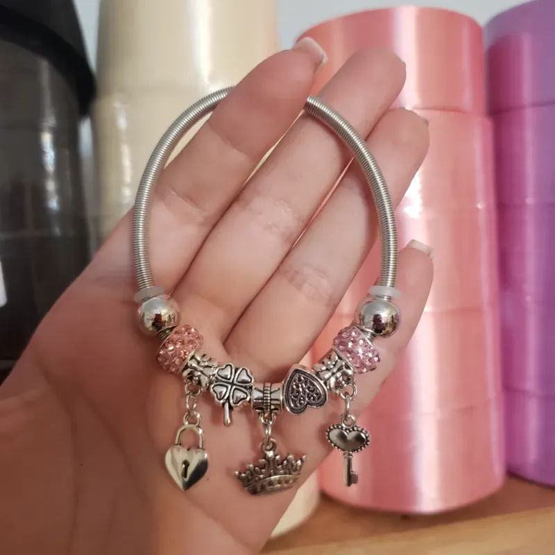 Pulsera estilo pandora de acero inoxidable