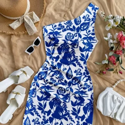 Vestido azul floreado SheIn 