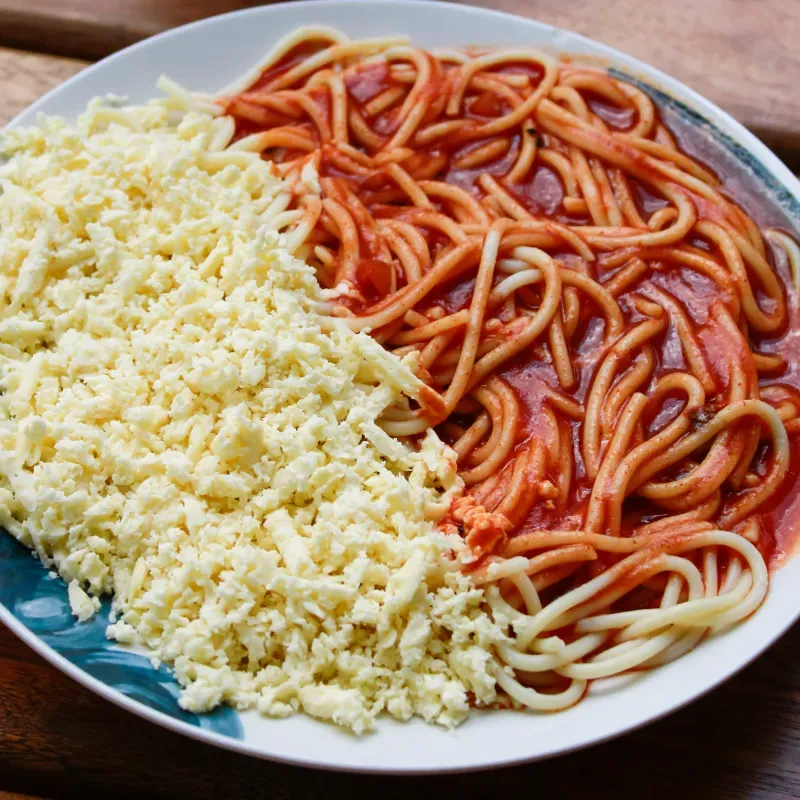 Espaguetis de queso