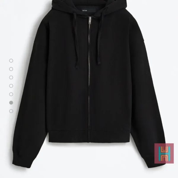SUDADERA CREMALLERA OVERSIZE NEGRO 0091