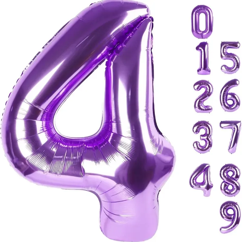 Globo foil número 4 morado