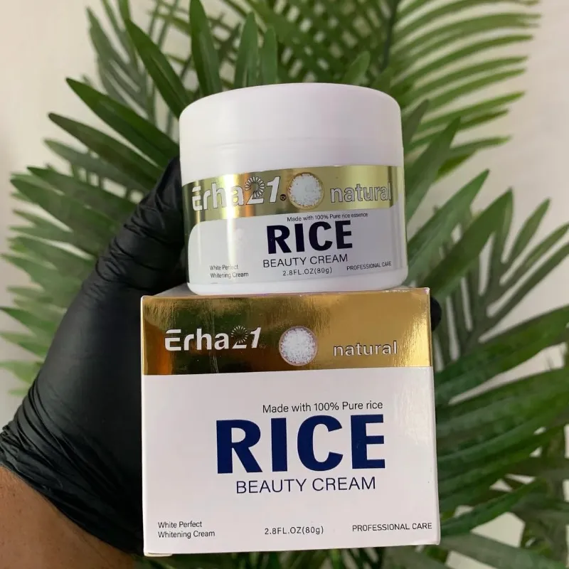 Crema facial blanqueadora de arroz de Erha 21
