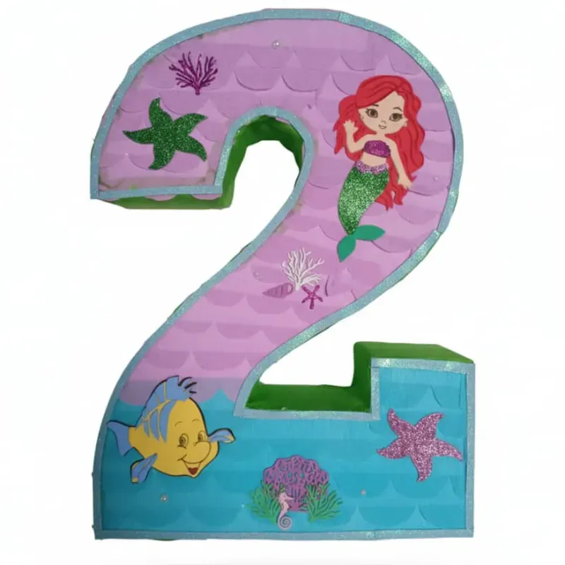 Piñata de número 2 de sirena