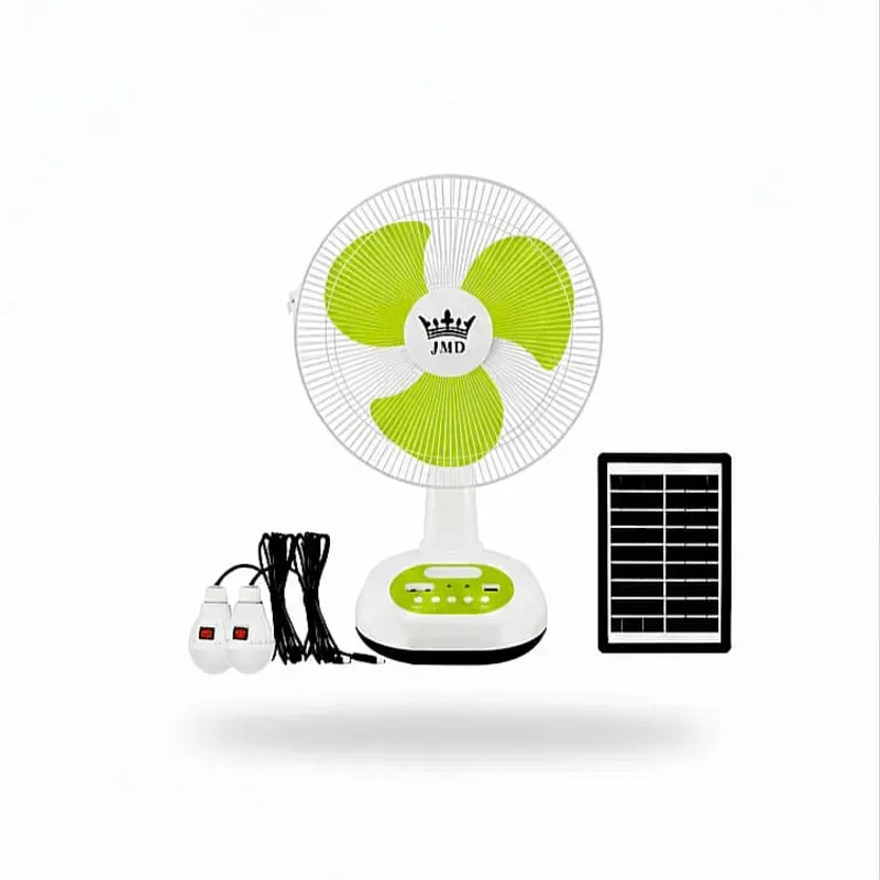Ventilador Recargable marca JMD 12" Colores Disponibles: Verde, Azul y Negro