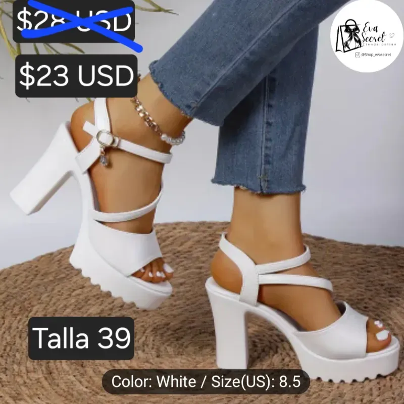 Tacones blancos talla 39