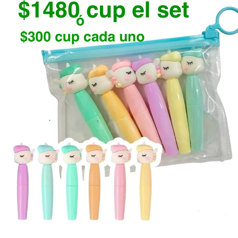 Resaltadores kawaii unicornios