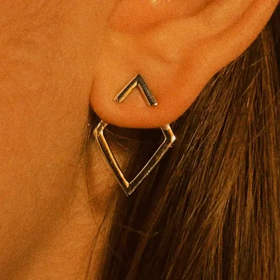 Pendientes plata rombo