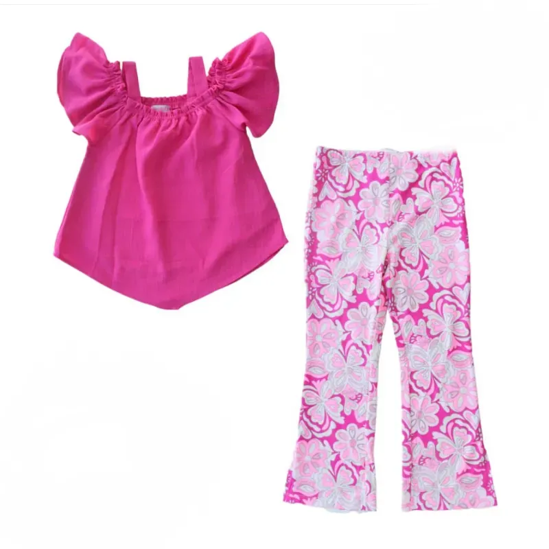 Conjunto de Blusa y Pantalón para Bebé Temática Floral/Rosado