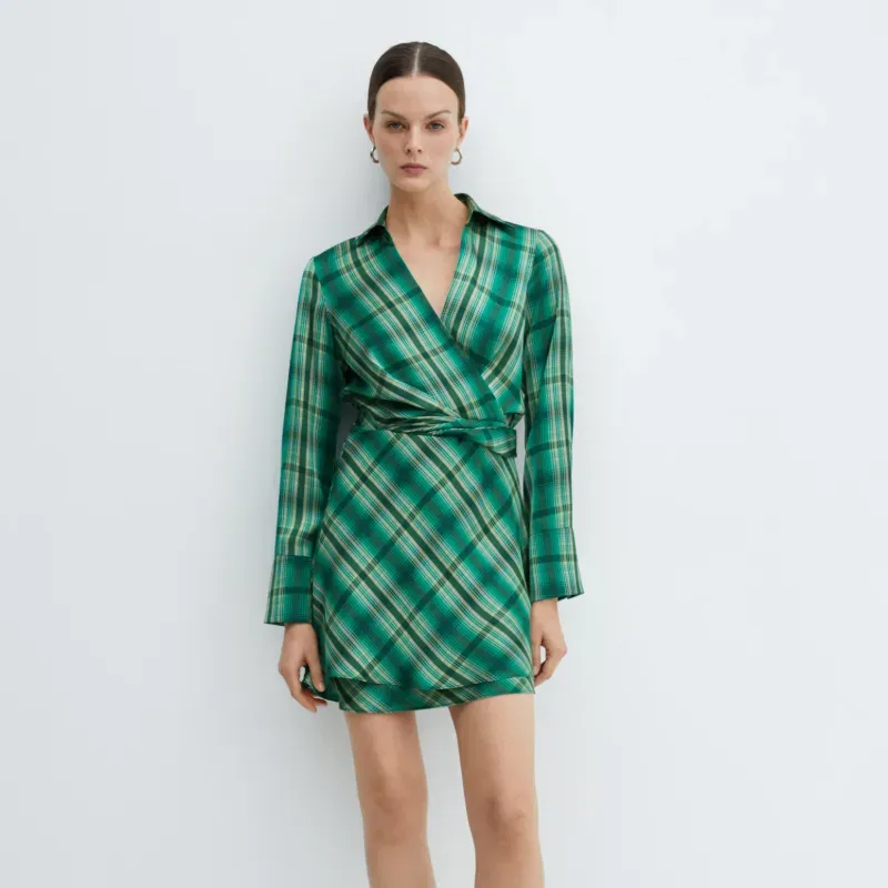 Vestido lazo cuadros