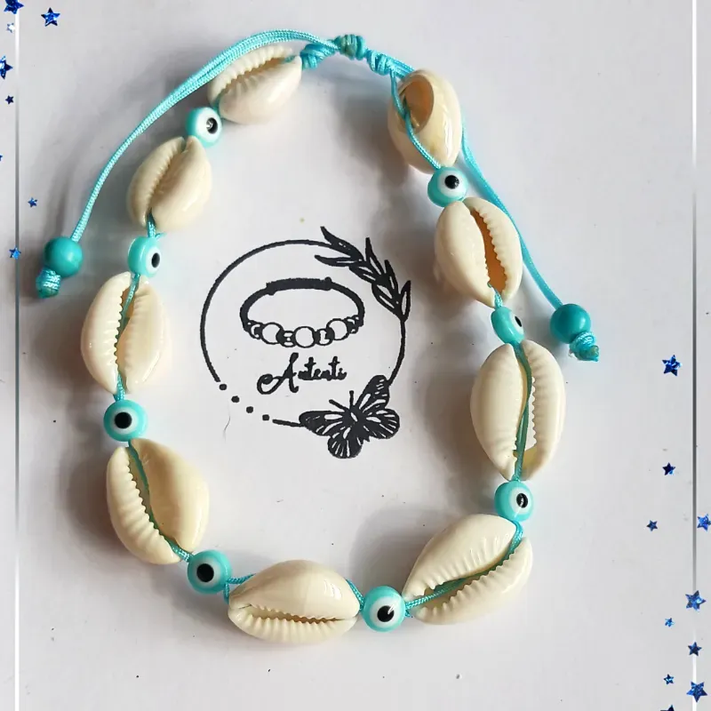 Tobillera de caracol y ojitos turcos