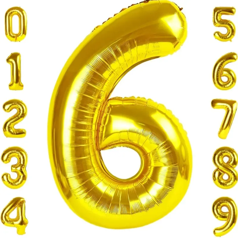 Globo foil número 6 dorado