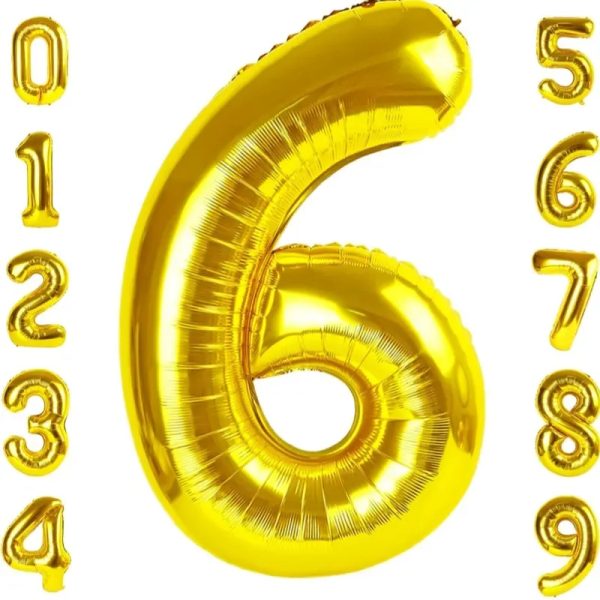 Globo foil número 6 dorado