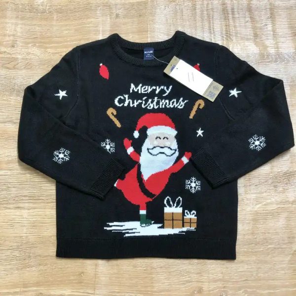 Abrigo tejido negro “Merry Christmas”