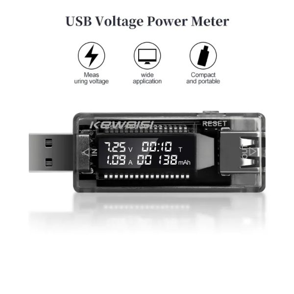  Medidor de Voltaje y Corriente USB – Probador de Batería y Banco de Energía