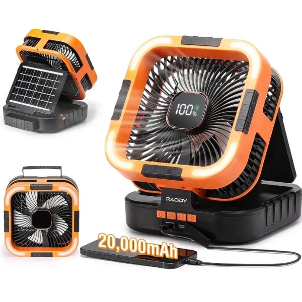 Ventilador solar recargable