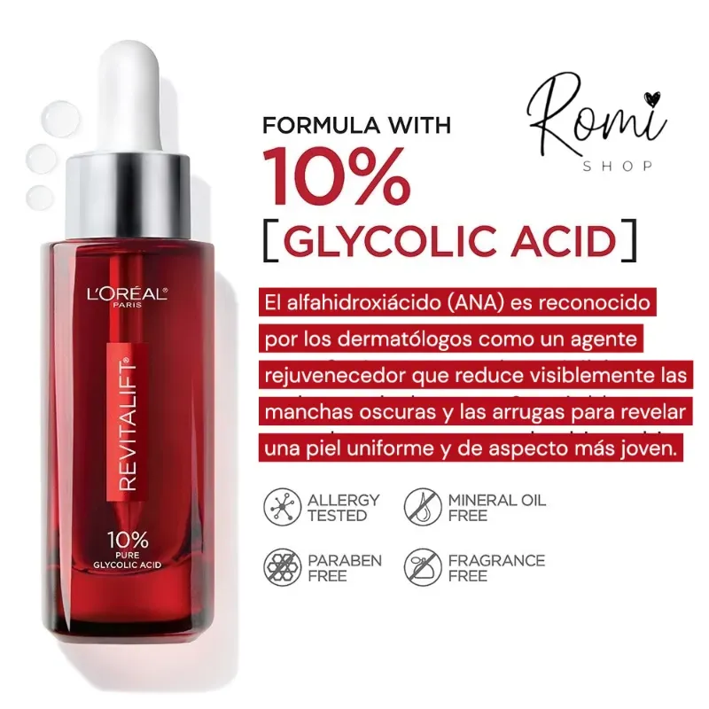 Serum 10% Ácido glicólico Revitalift L'oréal 30ml