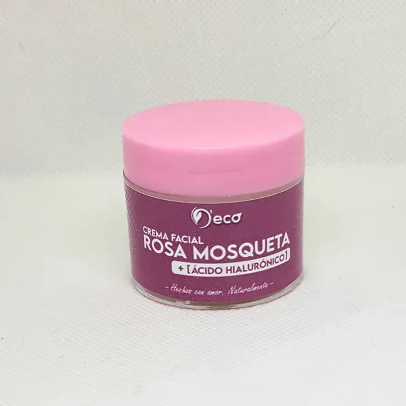 Crema facial rosa mosqueta + acido hialuronico