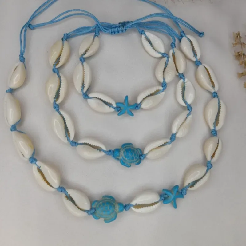 Conjunto de collar, pulsera y tobillera
