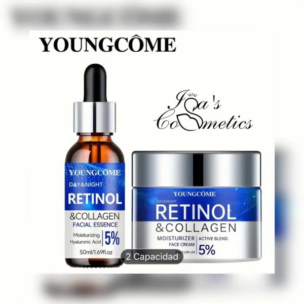Conjuntos de serum 50 ml (1.69oz)y crema hidratante 60g (2.12)de retinol