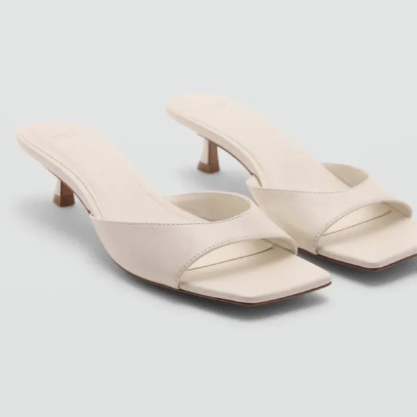 Sandalias de tacón crema Mango