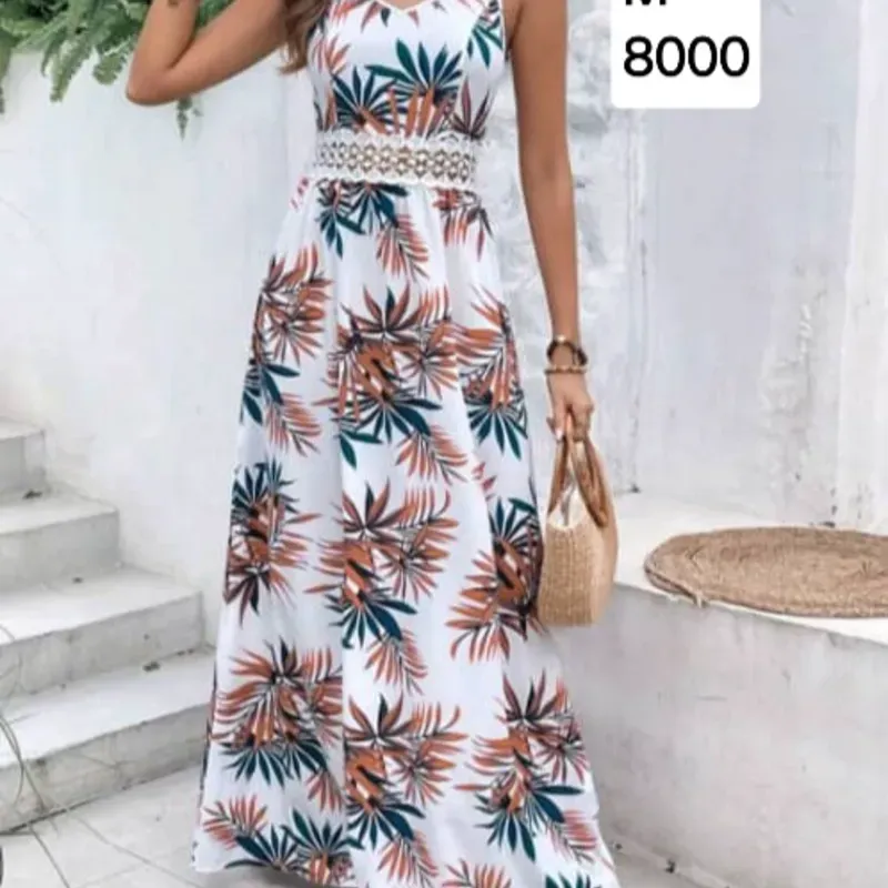 Vestido estampado largo