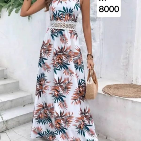 Vestido estampado largo