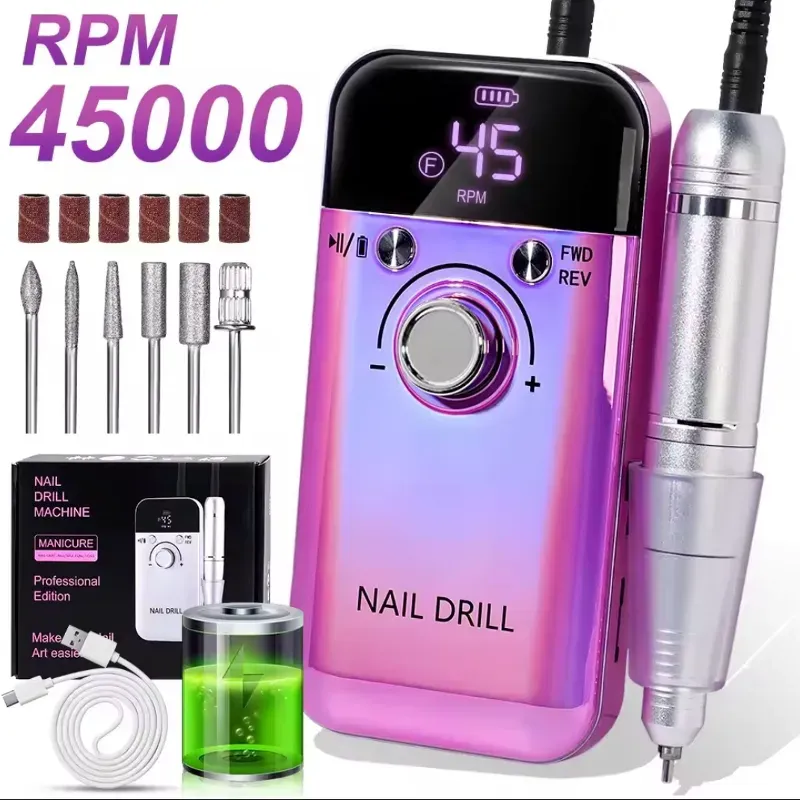 MÁQUINA RECARGABLE 45000 RPM (FUCSIA)