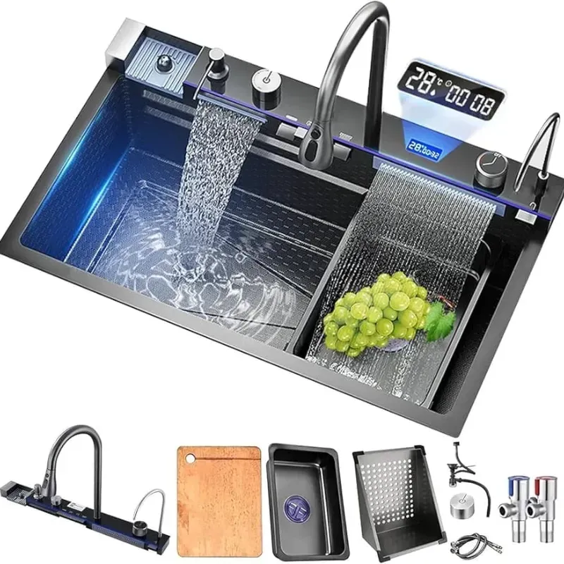 Fregadero inteligente plateado.